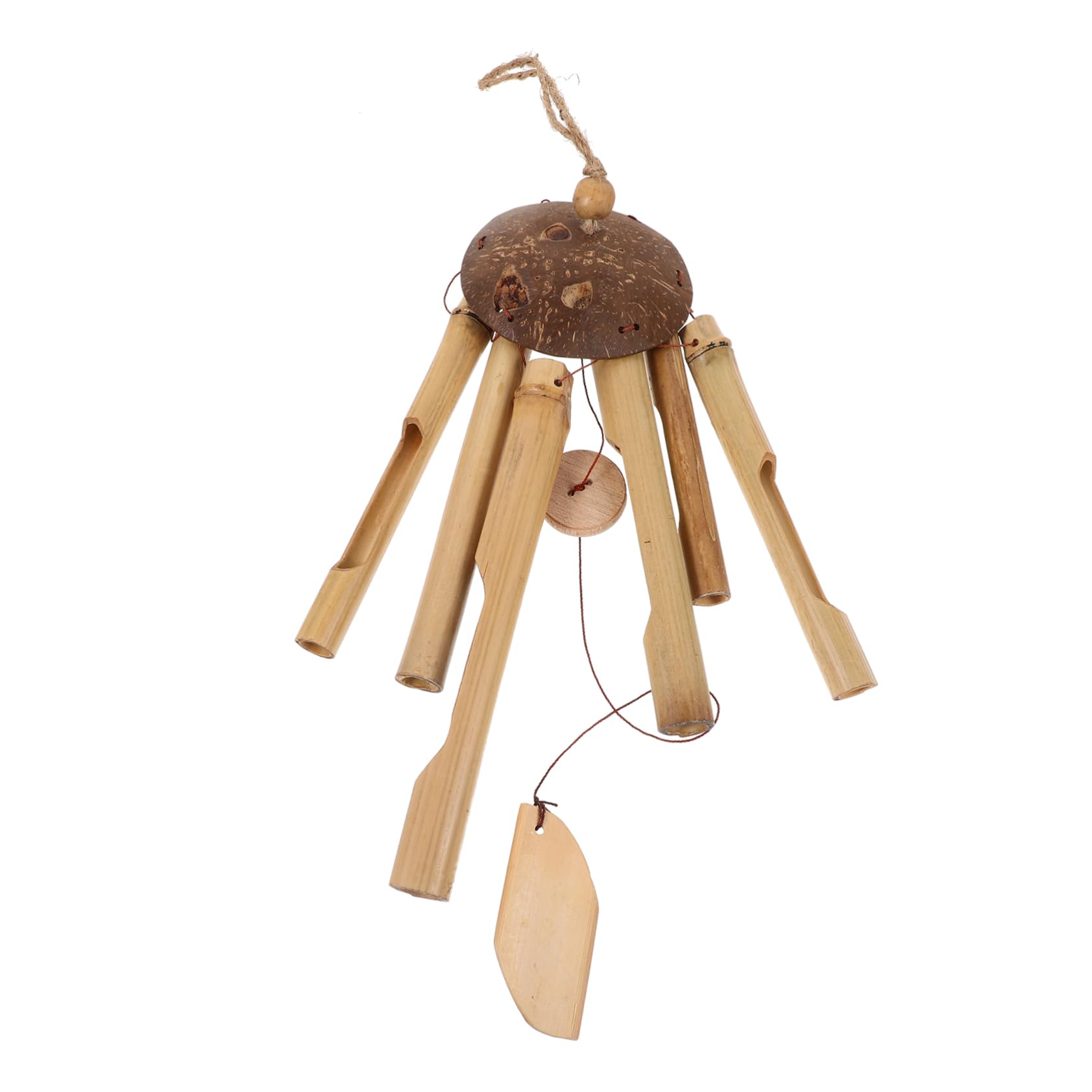 Abaodam 4 Pièces Bamboo Wind Chime Suspendu Décoration Extérieure et Agréable et Durable pour Jardin Patio Été Créatif