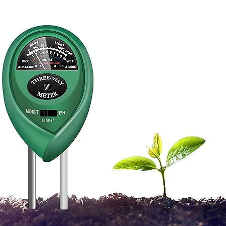MCP Soil Test Kit, 3-in-1 Soil Tester pH Moisture Meter Plant Water Light Tester Testing Kits for Garden Plants
