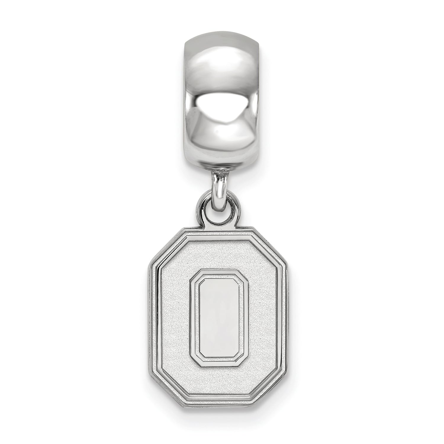 Ohio State Bead Charm Small (1/2 Inch) Dangle (Sterling Silver)