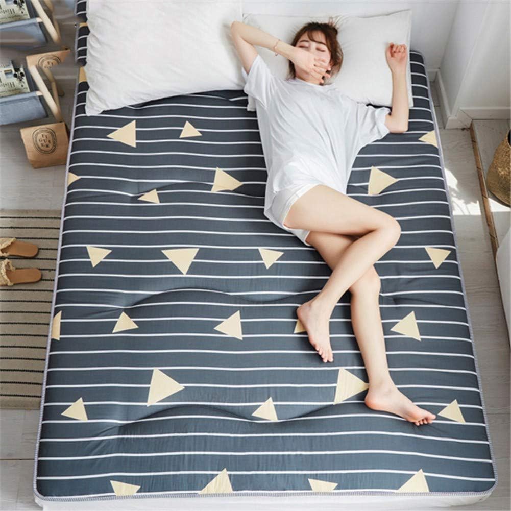 LYLJ Dormitory Single Cushion Mattress Pad Thicken Japanese Floor Futon Mattresses Bedroom Double Foldable Roll Up Mattress 180×200 Non-slip Quilted Mattress Padded TopperF-90x200cm(35x79inch)