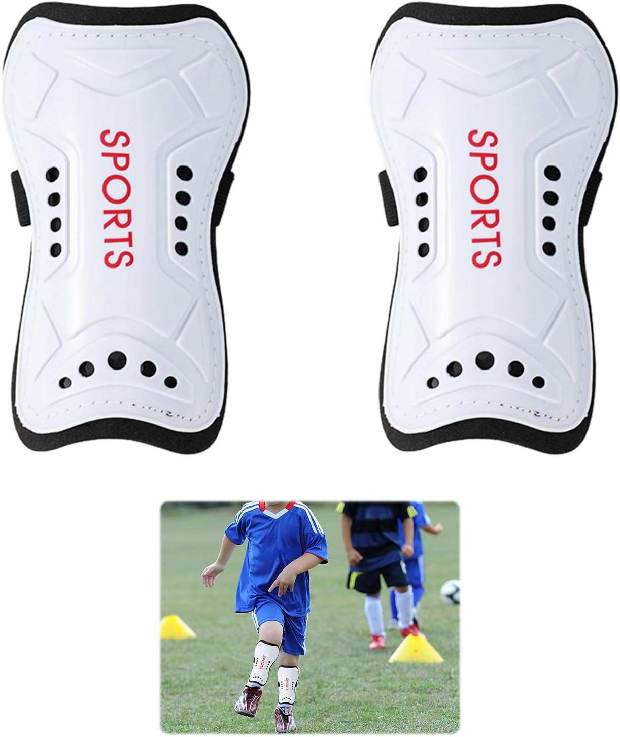 1 Pair Kids Shin Pads 56 Years Perforated Breathable EVA Childrens