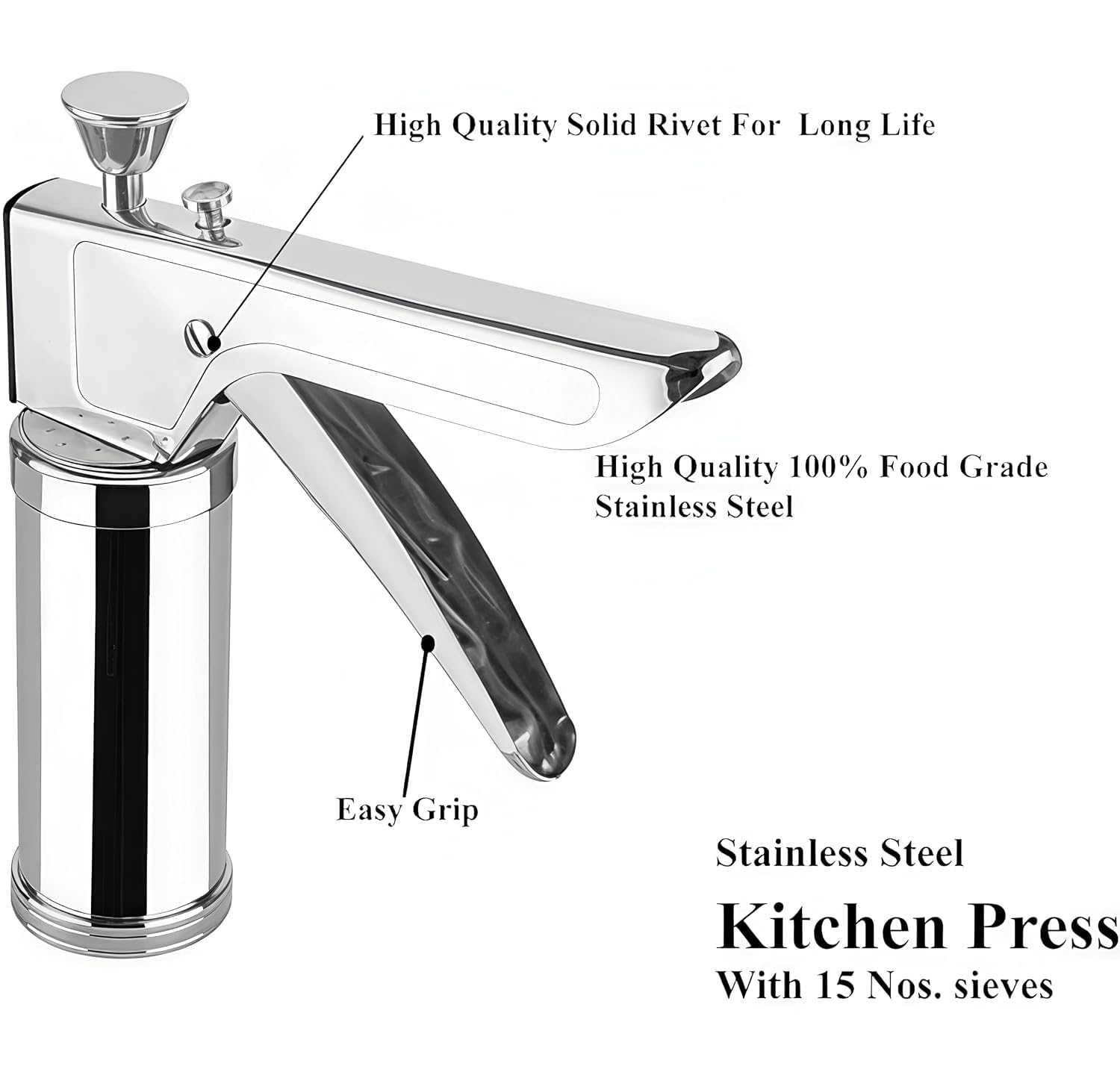 Stainless Steel Manual Roti Maker Chapati & Puri Press (Silver, Standard) — Amazon image 3