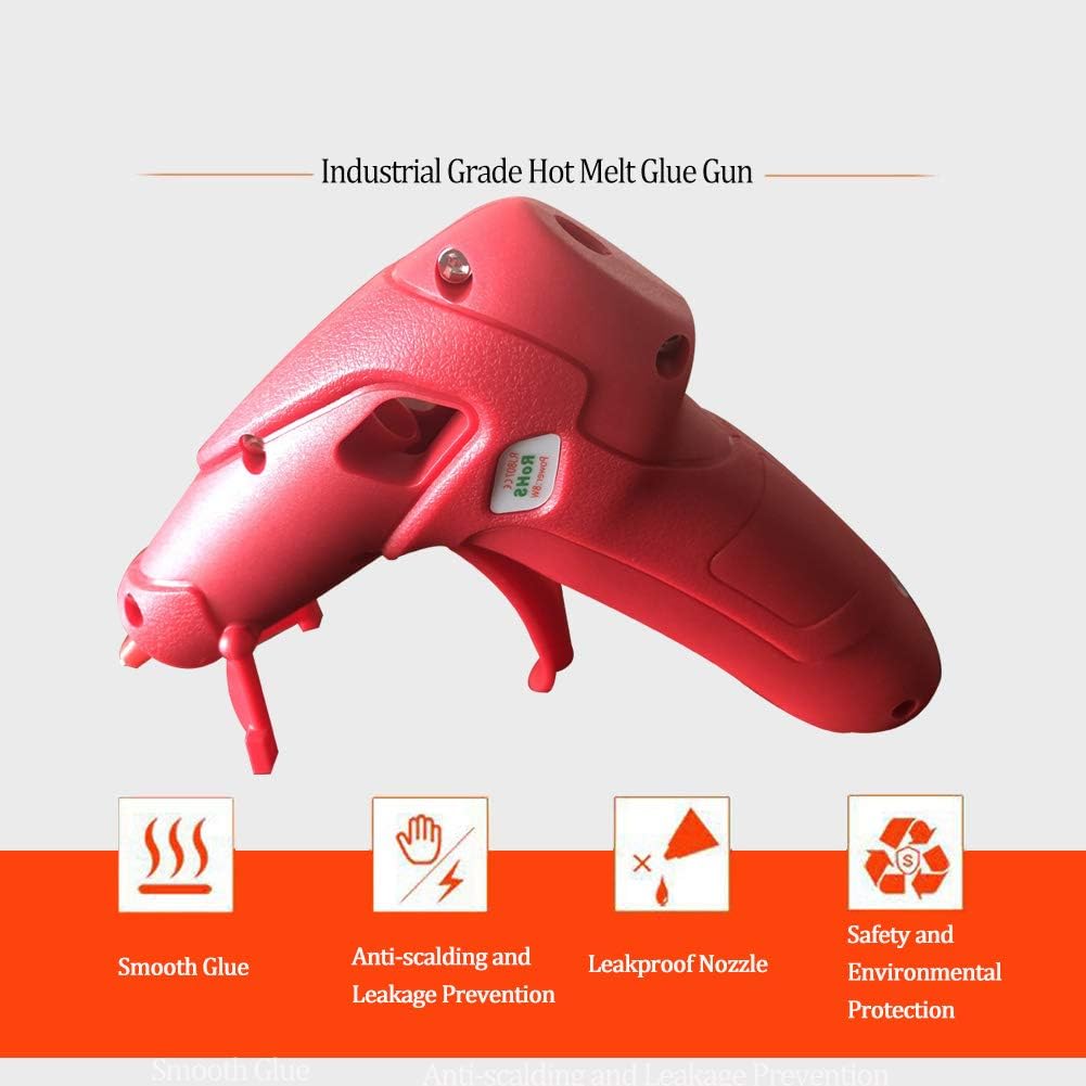 Hot Glue Gun,8W Red Glue Dual Power High Temp Heavy Duty Melt Glue Gun Kit Patented Base Stand with 10 Pcs Premium Glue Sticks for Arts and Crafts,School,Home Quick Repairs,Christmas Decoration/Gifts