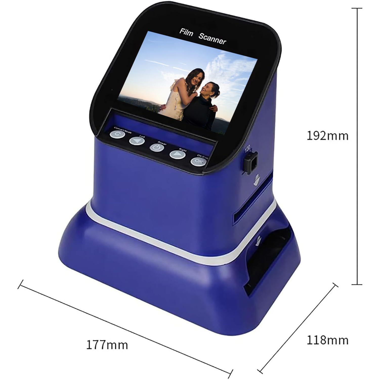 Scanner per pellicole digitali, Scanner per Negativi, Scanner per pellicole digitali con Display LCD, Scanner per Diapositive Compatto, converte Negativi e Diapositive da 35 mm, 135, 126, 127 in JPE