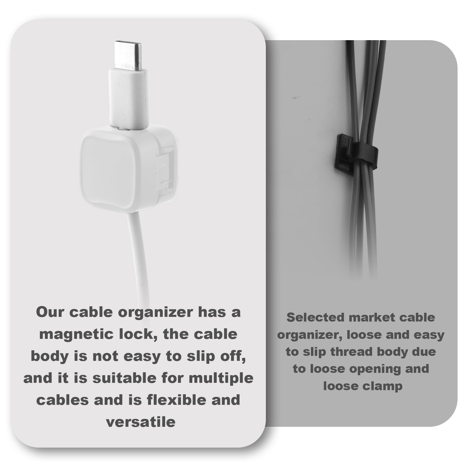 6 Pezzi Clip per Cavi, Fermacavi Adesivi, Magnetico Fermacavo, Ferma Cavi Adesivi, Fermacavi Scrivania, Cable Organizer Adatto per Cavo di Ricarica USB, Cavi di Alimentazione (Nero