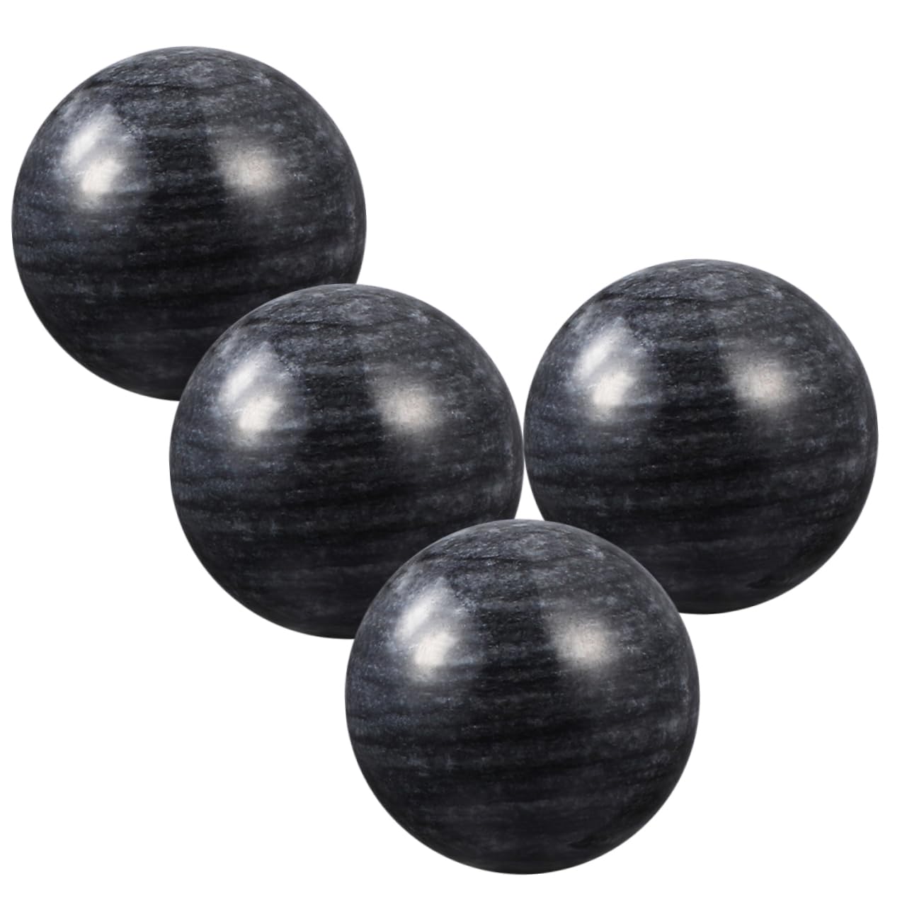 Healeved 4 Sätze Den Ball Drehen Bälle Für Yoga-bälle Doppelmassage Übungsbälle Wasserbälle Silberne Kugeln Erdnuss-massagerolle Sensorische Bälle Stein Black 4 Stücke * 4