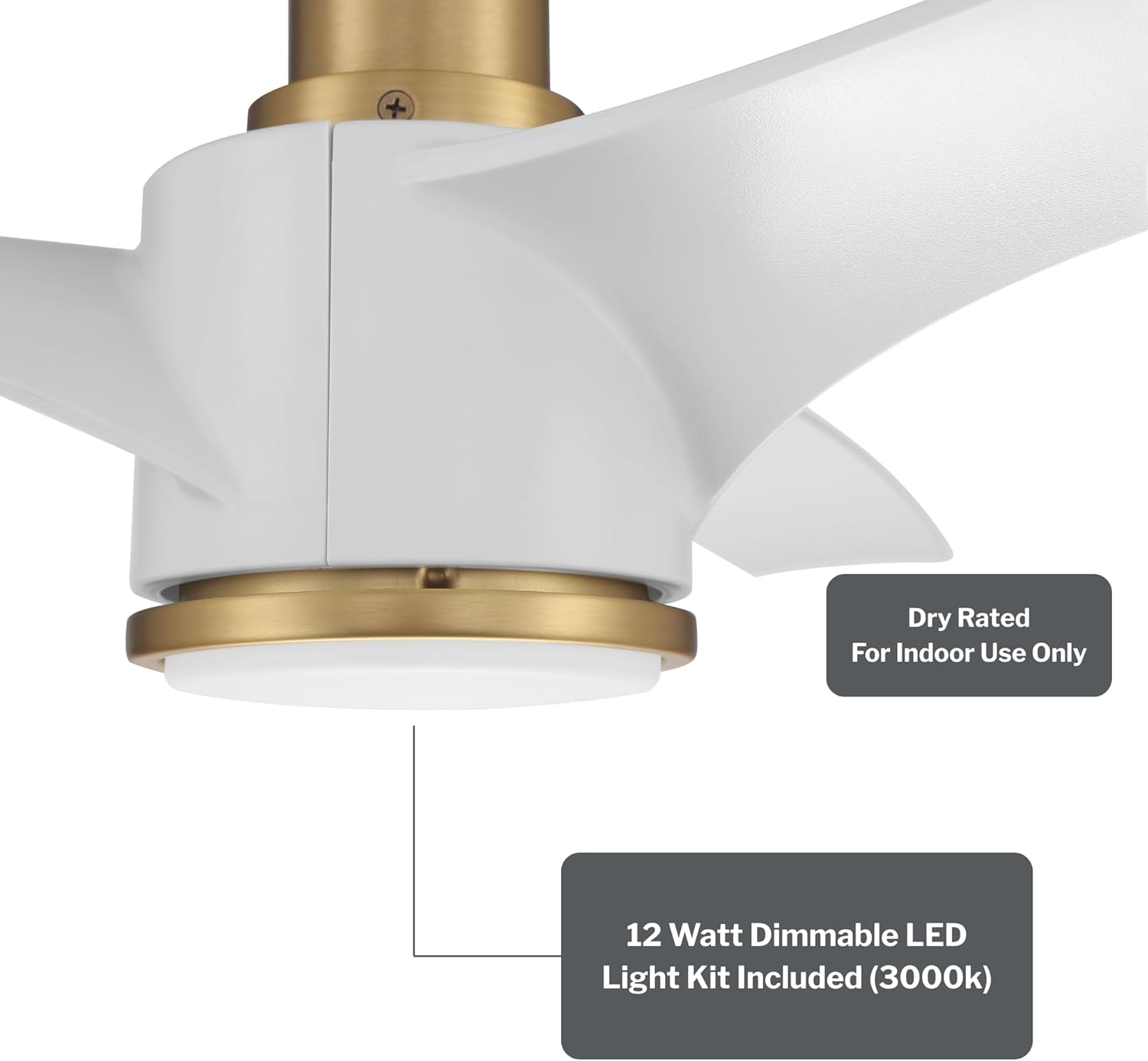 Craftmade 60" Phoebe Ceiling Fan in Flat Black Finish, LED Light Kit with Remote Included, Damp Rated, Smart WiFi Enabled with Voice Activation, works with Alexa & other Smart Home Devices