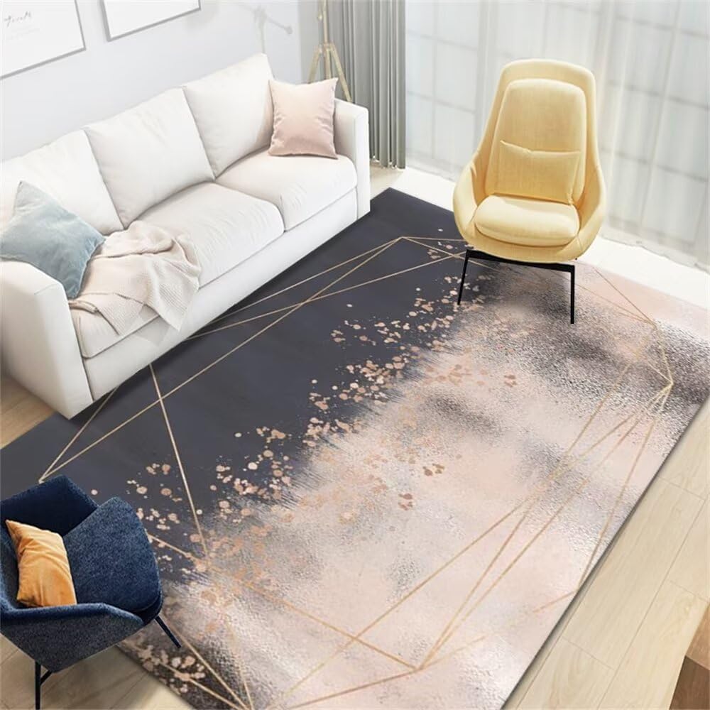 Tapis de chambre salon bleu doux sous le canapé 90x150 cm