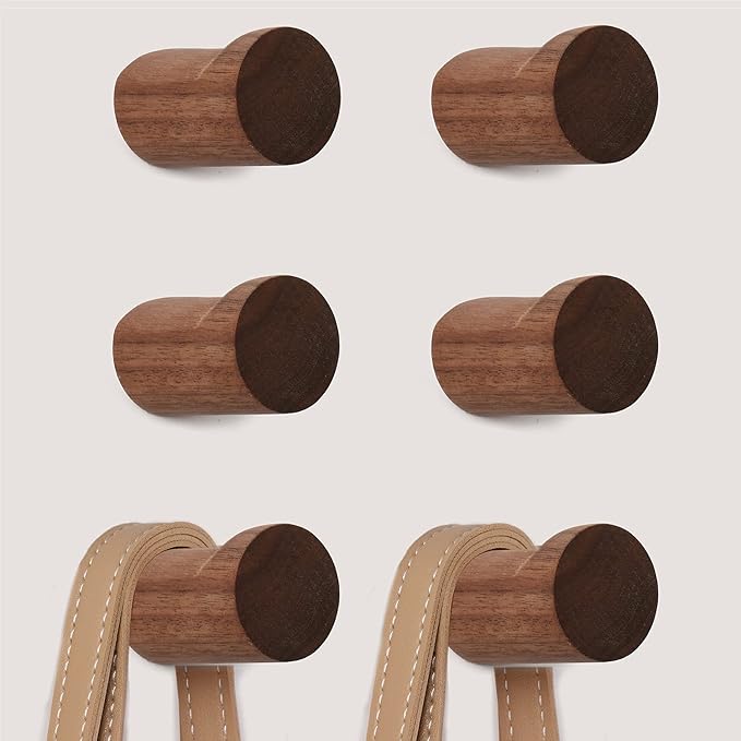 Wall-Mounted Wooden Peg Hooks