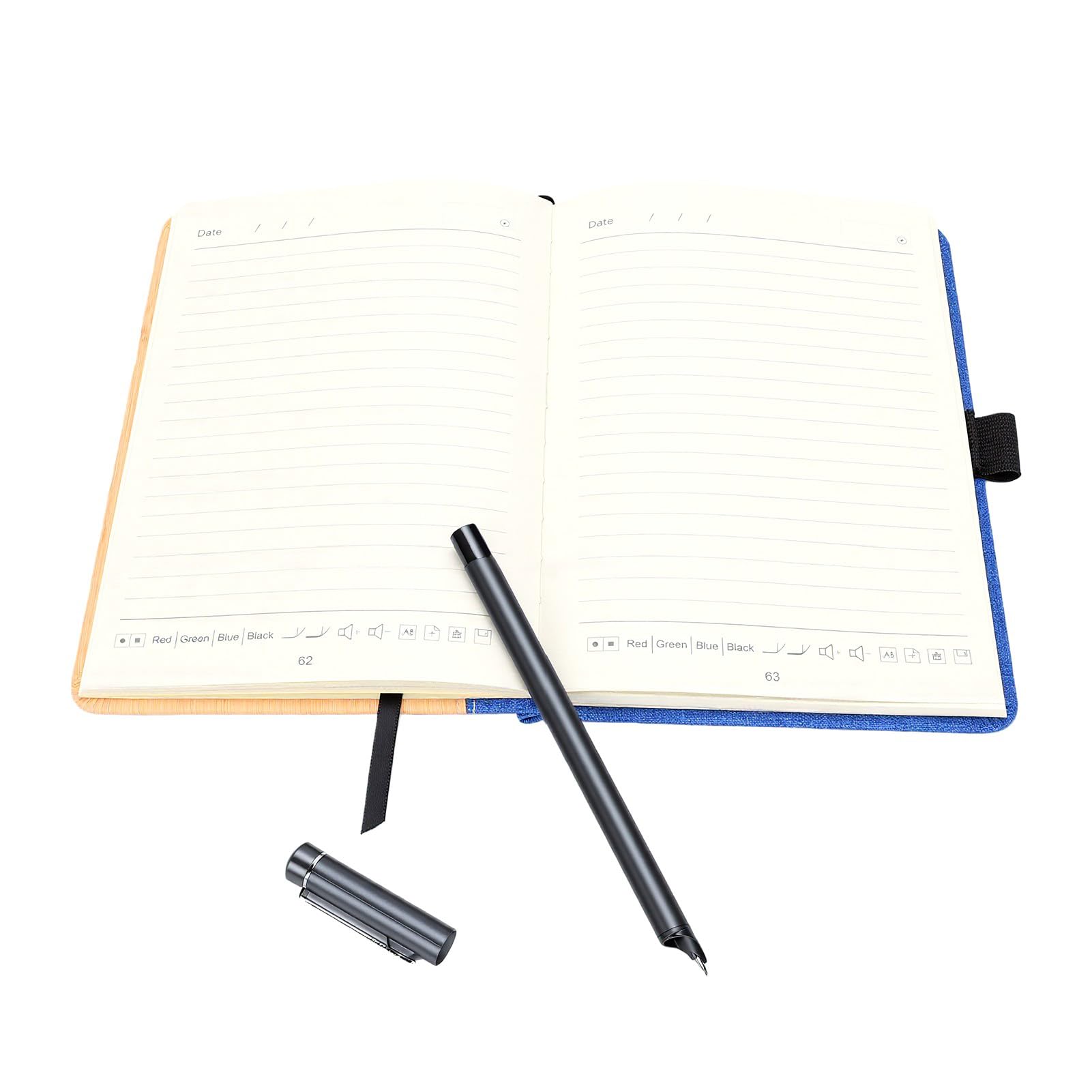 Set di Scrittura Intelligente Penna di Sincronizzazione Digitale OCR Bluetooth per Studenti e Professionisti con Notebook A5 (BLUE)