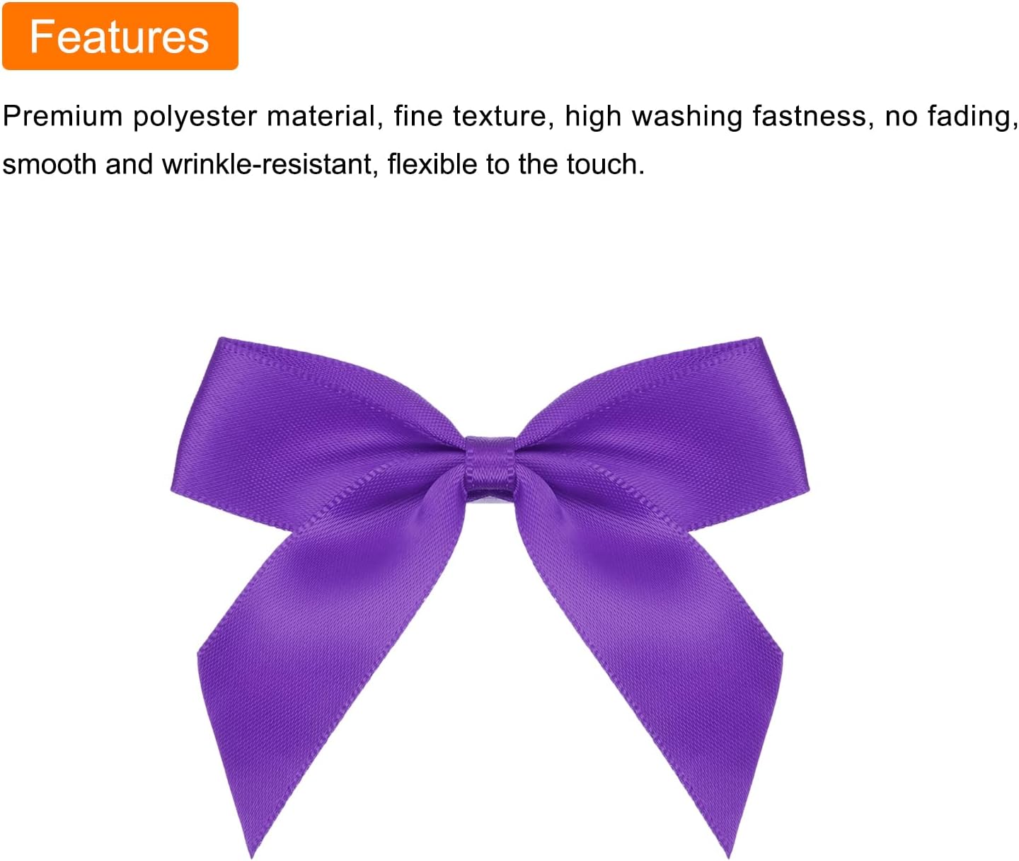 MECCANIXITY 100Pcs Mini Ribbon Bow 2.5" Mini Fabric Satin Ribbon Flower Bows for Craft DIY Sewing Wedding Birthday Party Deep Purple