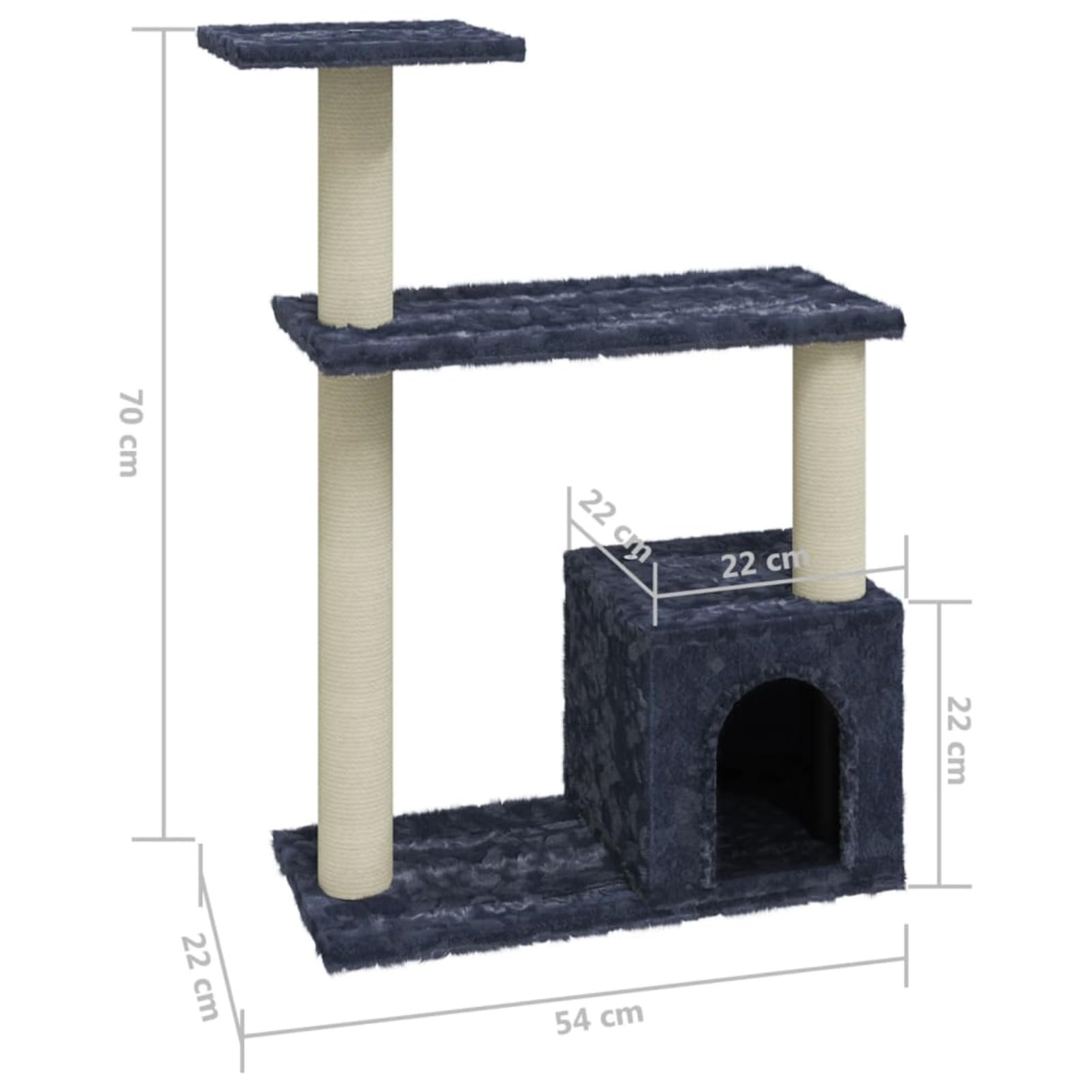 Homgoday Tiragraffi per gatti con tiragraffi in sisal, grigio scuro, 70 cm, torre tiragraffi a torre, casa per arrampicata per gatti multilivello, centro attività per gatti, animali e articoli per