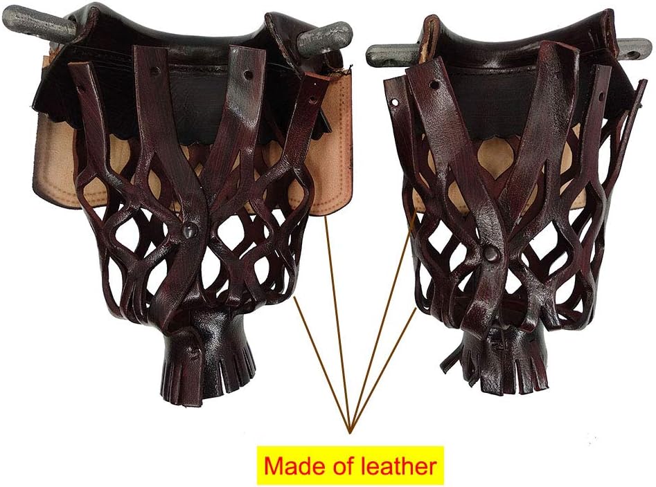 American Heritage Pool Table Pockets Made of Genuine Leather, Set of 6, with Classic Smooth Shield, Wood Brush Color