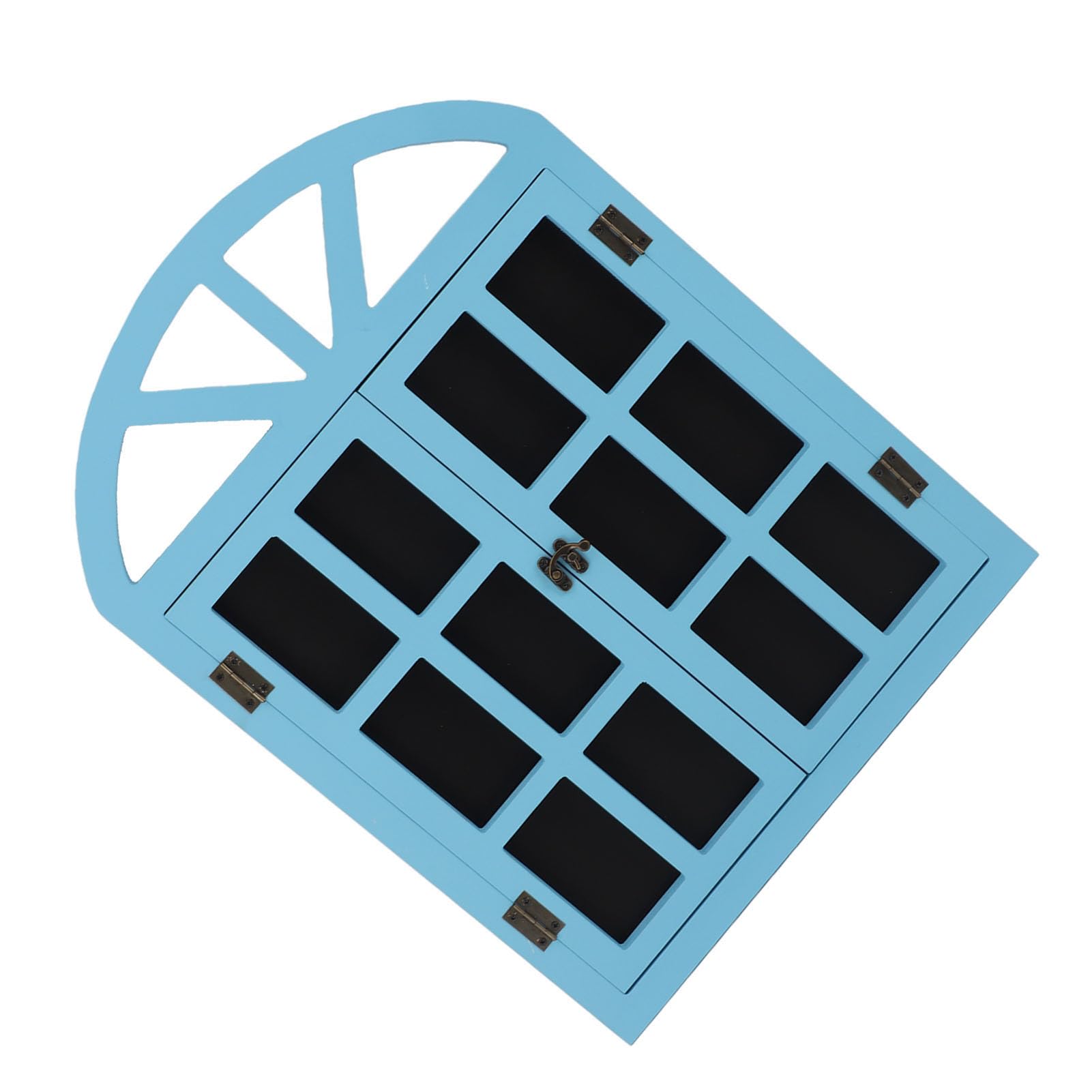 YUYTE Letrero de Pizarra con Ventana falsa: Tablero Elegante para Colgar Fácilmente en la Pared y Mostrar Mensajes Multifuncionales en el Hogar, la Cafetería o el Bar (BLUE)