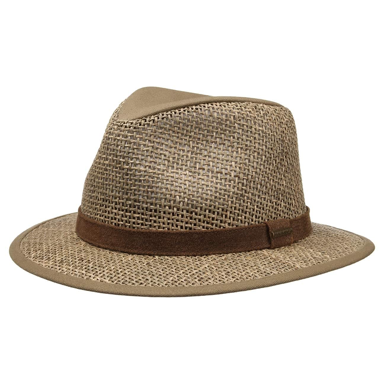 Stetson Sombrero Medfield Seagrass Hombre - de Paja Sol con Banda Piel, Ribete Primavera/Verano