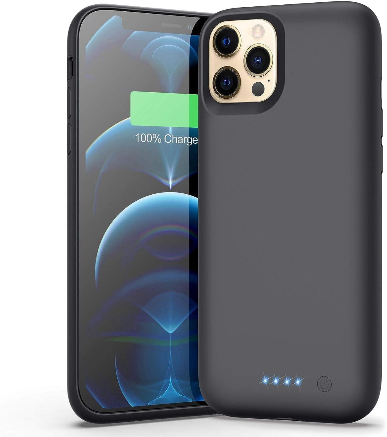 AONIMI Battery Case for iPhone 12 Pro Max, 7800mAh Portable Protective Charging Case for iPhone 12 Pro Max Extended Backup Ultra Rechargeable Battery Pack External Charger Case(6.7inch)-Black,HX60B11