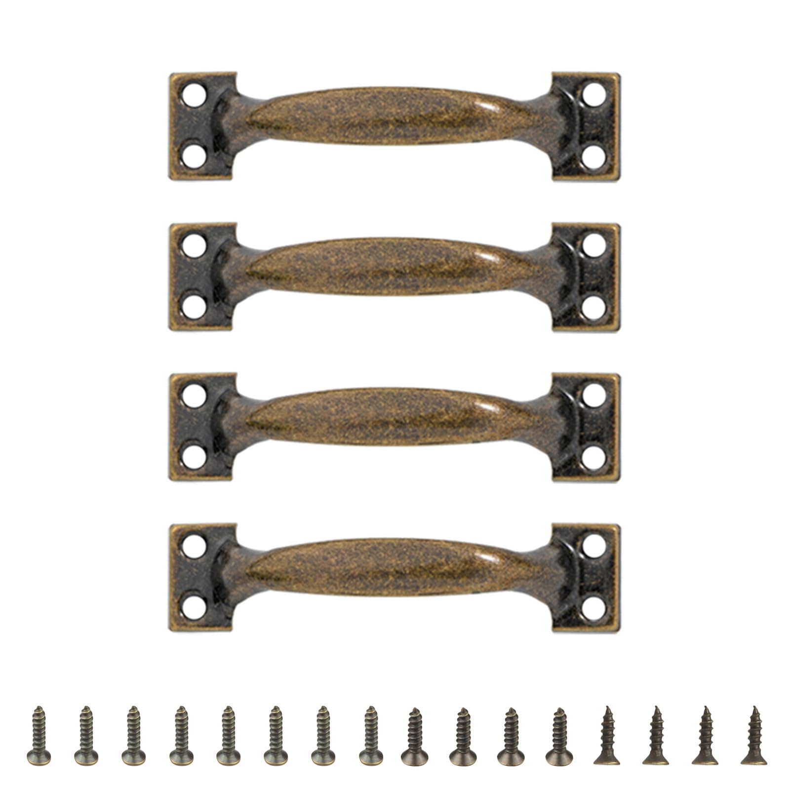Yazhuq 4pcs Barn Door Pulls Metal Handles for Cabinets and Wood Iron Furniture Knob Practical Home Hardware