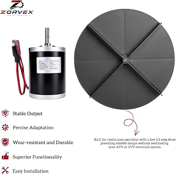 12V Salt Spreader Motor and 8 Spinner Disk Kit Compatible with Buyers SaltDogg 3000966 3013824, ATVS15A UTVS16 ATVS15 Tailgate Spreader, 18W 900RPM 2.5A for Snow/Ice Winter Salting