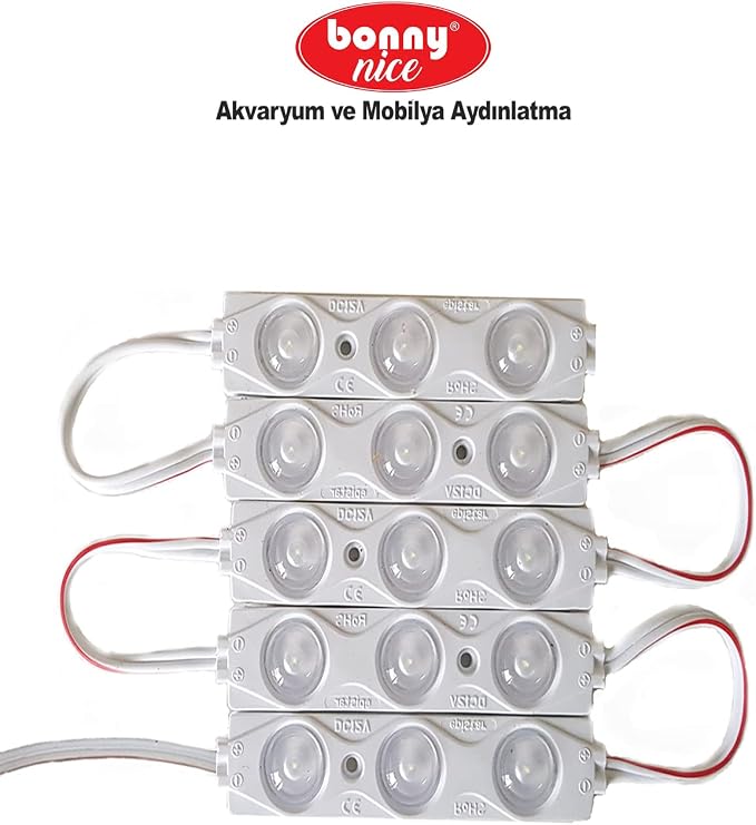 Akvaryum Modül LED Aydınlatma Işık Anahtarlı 5'li (Beyaz) [Enerji Sınıfı A]