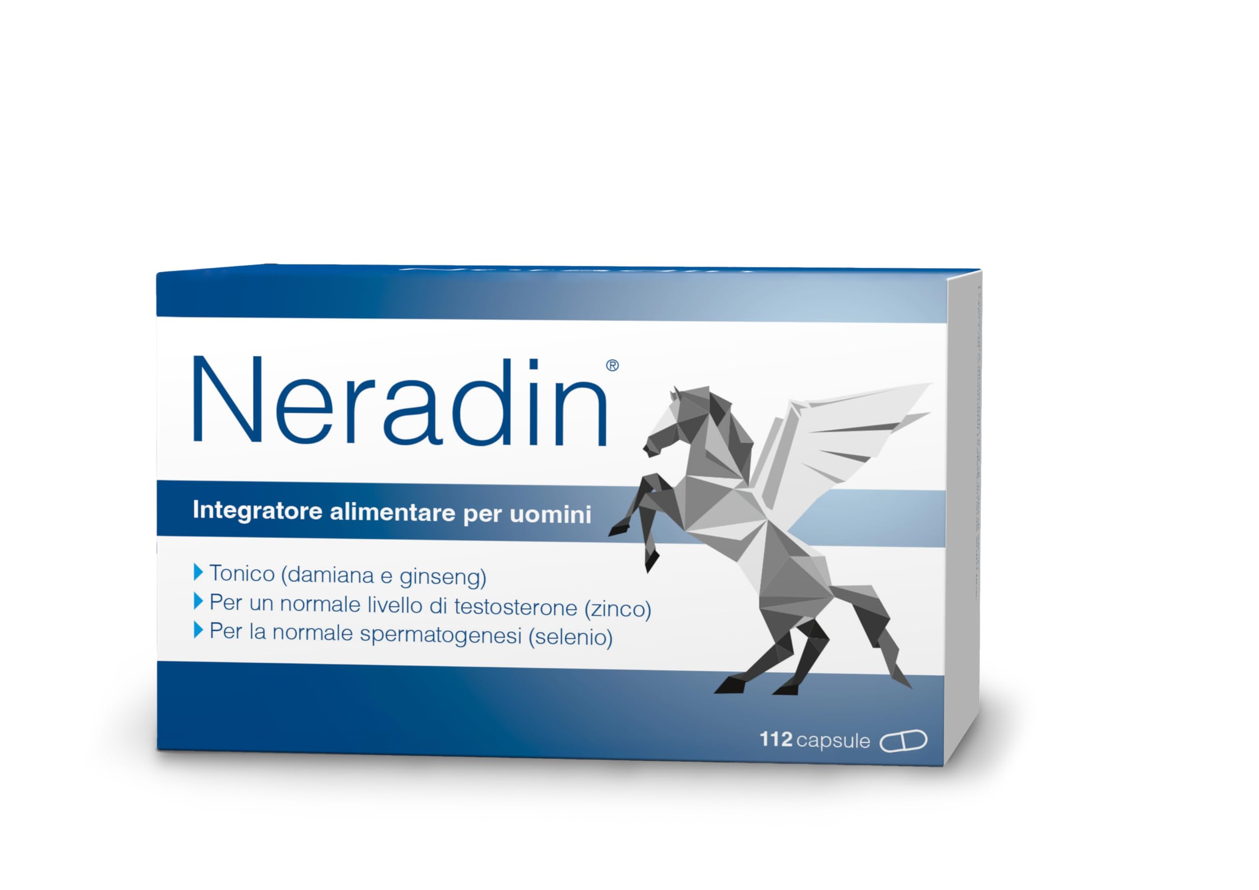 Neradin® [112]: Complesso di micronutrienti specifico per l’uomo – con damiana, estratto di ginseng rosso e un utile complesso nutrizionale 4-in-1 a base di zinco, selenio, magnesio e acido folico