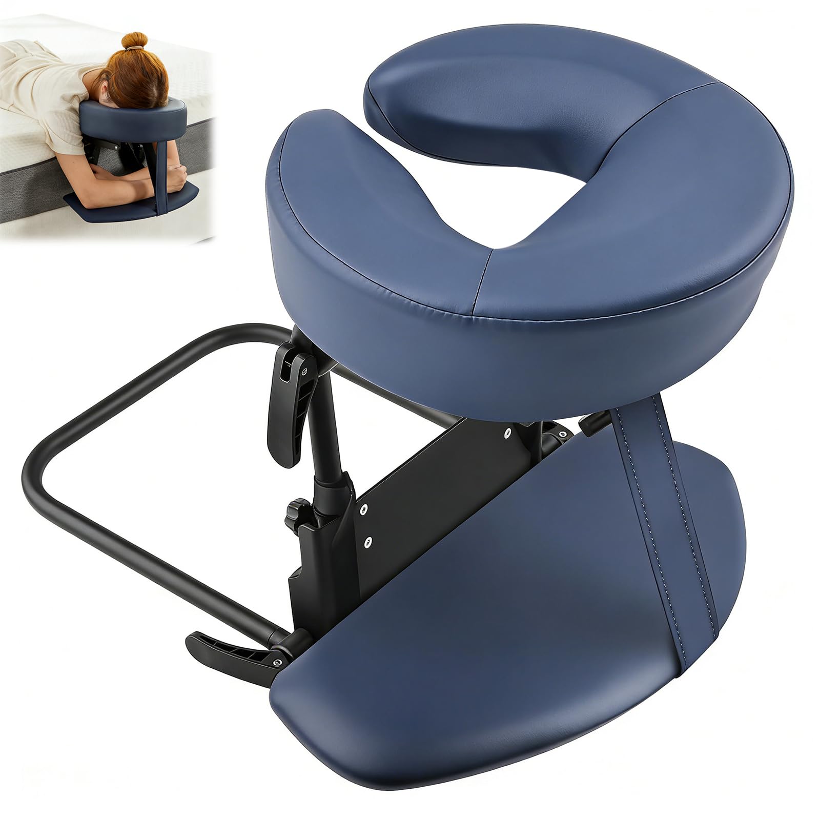 JAOGAUS Reposacabezas de Masaje para Cama con Ajuste 180° y Soporte Facial | Compatible con colchones de 14 a 45 cm, ideal para masaje boca abajo con soporte estable y cómodo