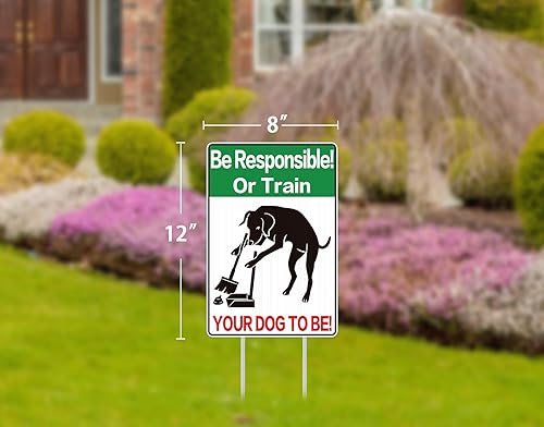 Miniatura 5 de D4DREAM Letrero de "No Pooping Dog de 8" x 12" con texto en inglés "Be Respectful Dog Yard", letrero de advertencia de advertencia para evitar que
