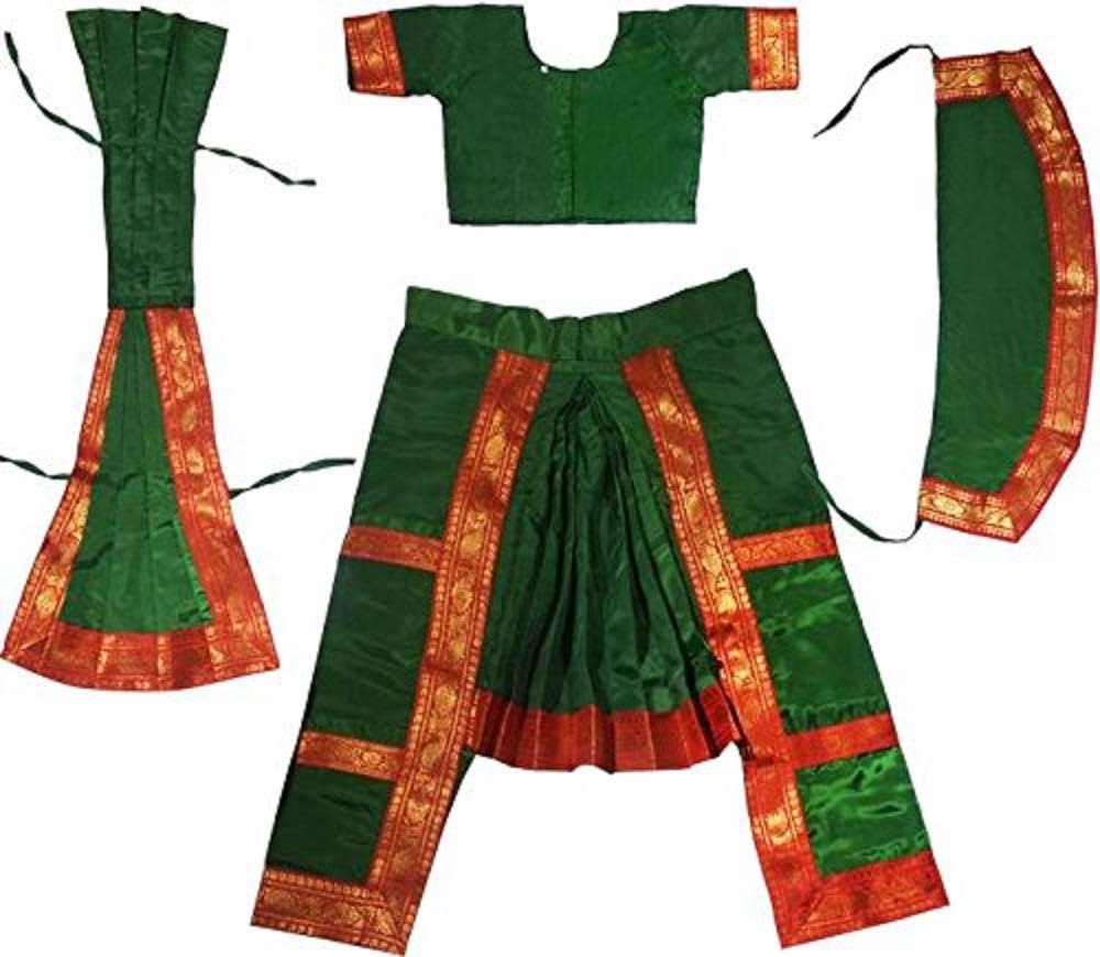 Shopluvonline Girls Bharatnatyam Costume Dress (_Green_8-10 yrs)