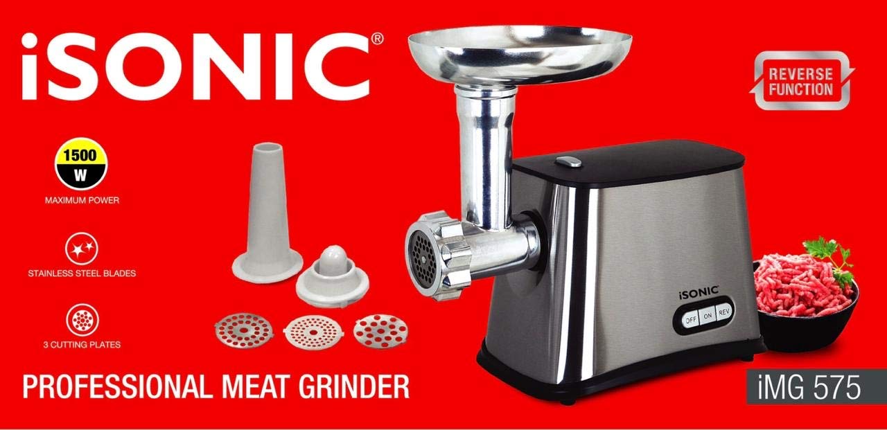 iMG 575 Electric Meat Grinder with 3 cutting plates - 1500 Watts