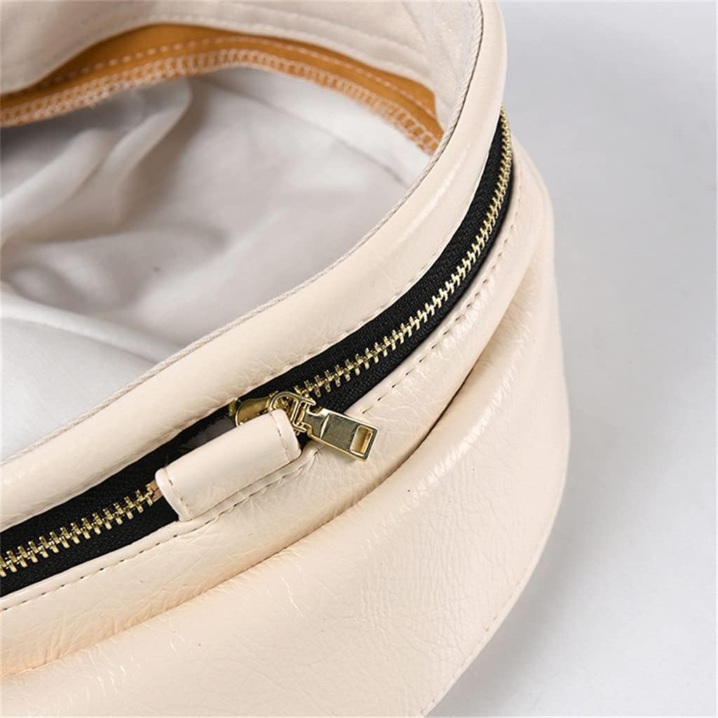 Winter Womens Hats with Zipper Decoration White Leather Berets Caps for Women Special Artist Cap