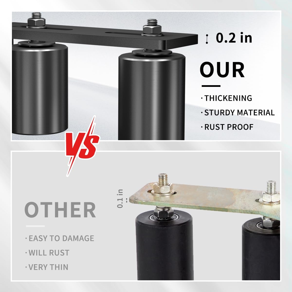 JUGREAT Gate Roller Guide,2"Slide Gate Guide Roller with L-Bracket,Universal Adjustable Heavy Duty Sliding Gate Rollers,Sliding Door Hardware（2 Pack)