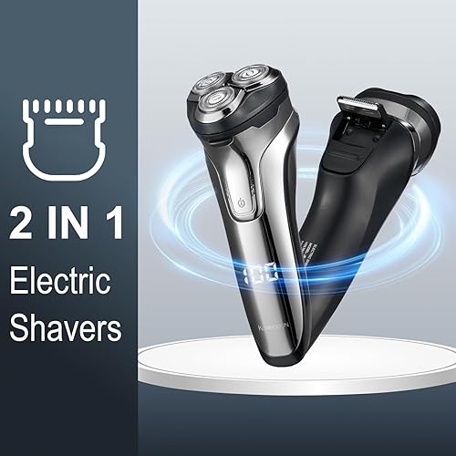 Miniatura 2 de Maquinilla de afeitar eléctrica para hombres, afeitadora inalámbrica para la cara de hombres, afeitadora eléctrica recargable USB-C para hombre para