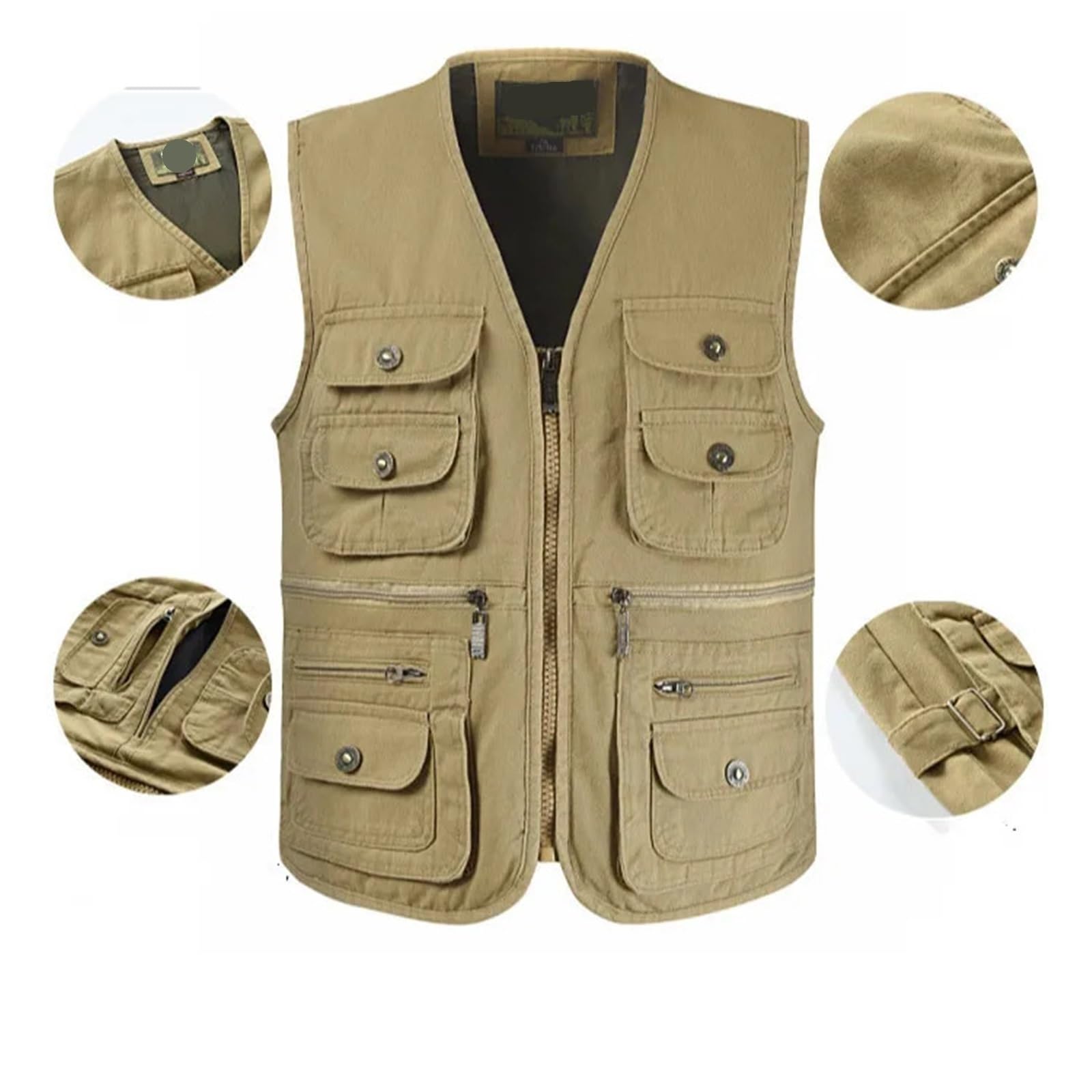 Gilet multitasche da pesca uomo di grandi dimensioni, for arrampicata, campeggio, viaggi, attività all'aperto, fotografia, caccia con Tasche Multiple