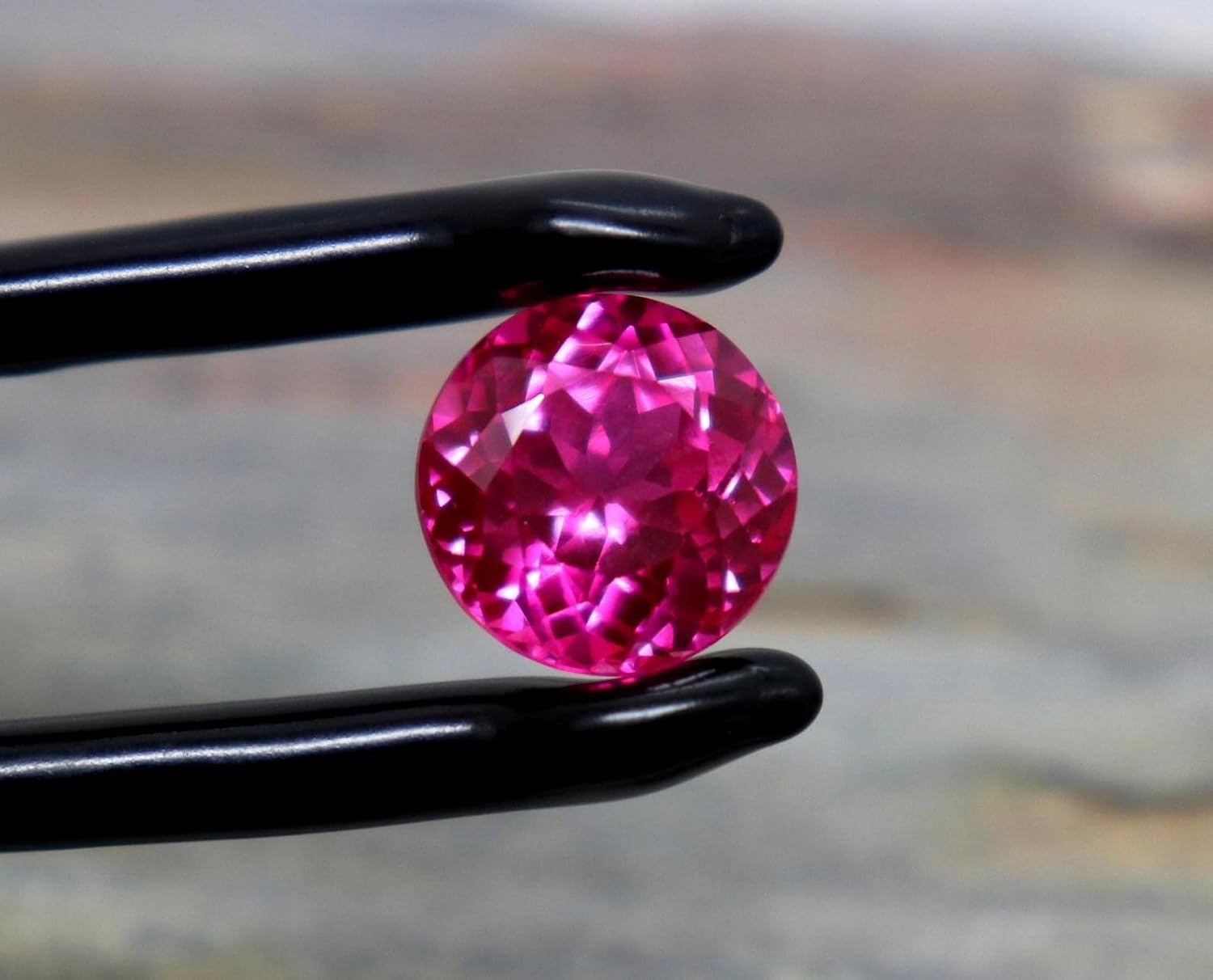 10.70 Ct Natural Round Cut Dark Pink Padparadscha Sapphire Certified Loose Gemstone for Jewellery Making (Approx. 10.3 x 8.4 mm)
