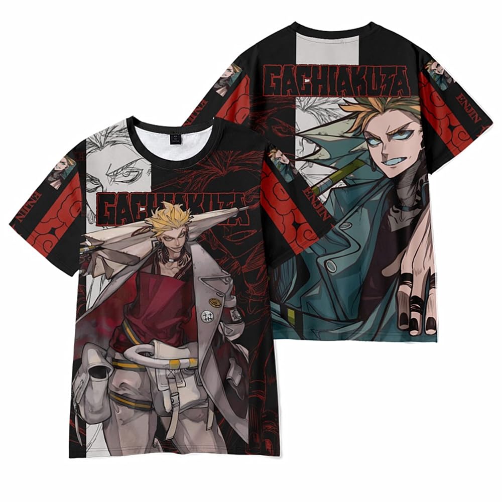 Charous Unisex Red Anime Gachiakuta 3D Digital Printing Cartoon T-Shirt,Summer Refresh T-Shirts For Manga Gachiakuta Fans Cosplay
