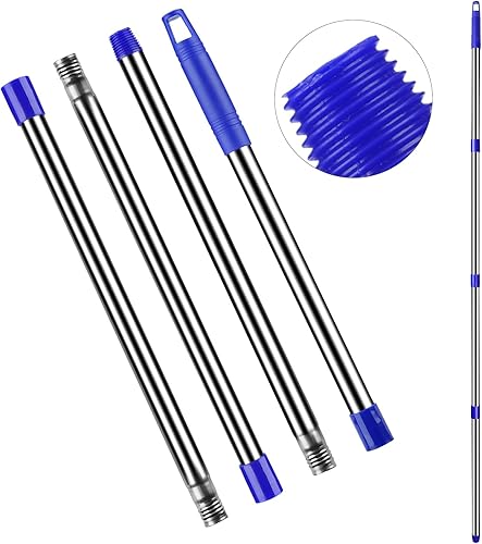 CRTHL - Manija de repuesto para trapeador giratorio de 4 secciones de 2.5 a 5 pies compatible con base de trapeador giratorio triangular, repuestos