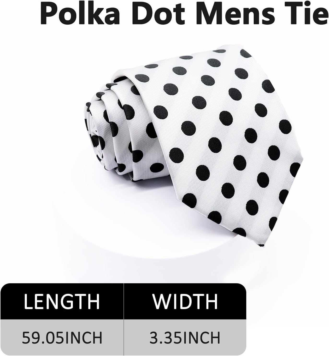 Mens Tie Polka Dot Ties for Men, Silk Mens Ties and Pocket Square Set Formal Neckties Wedding Business - Image 6
