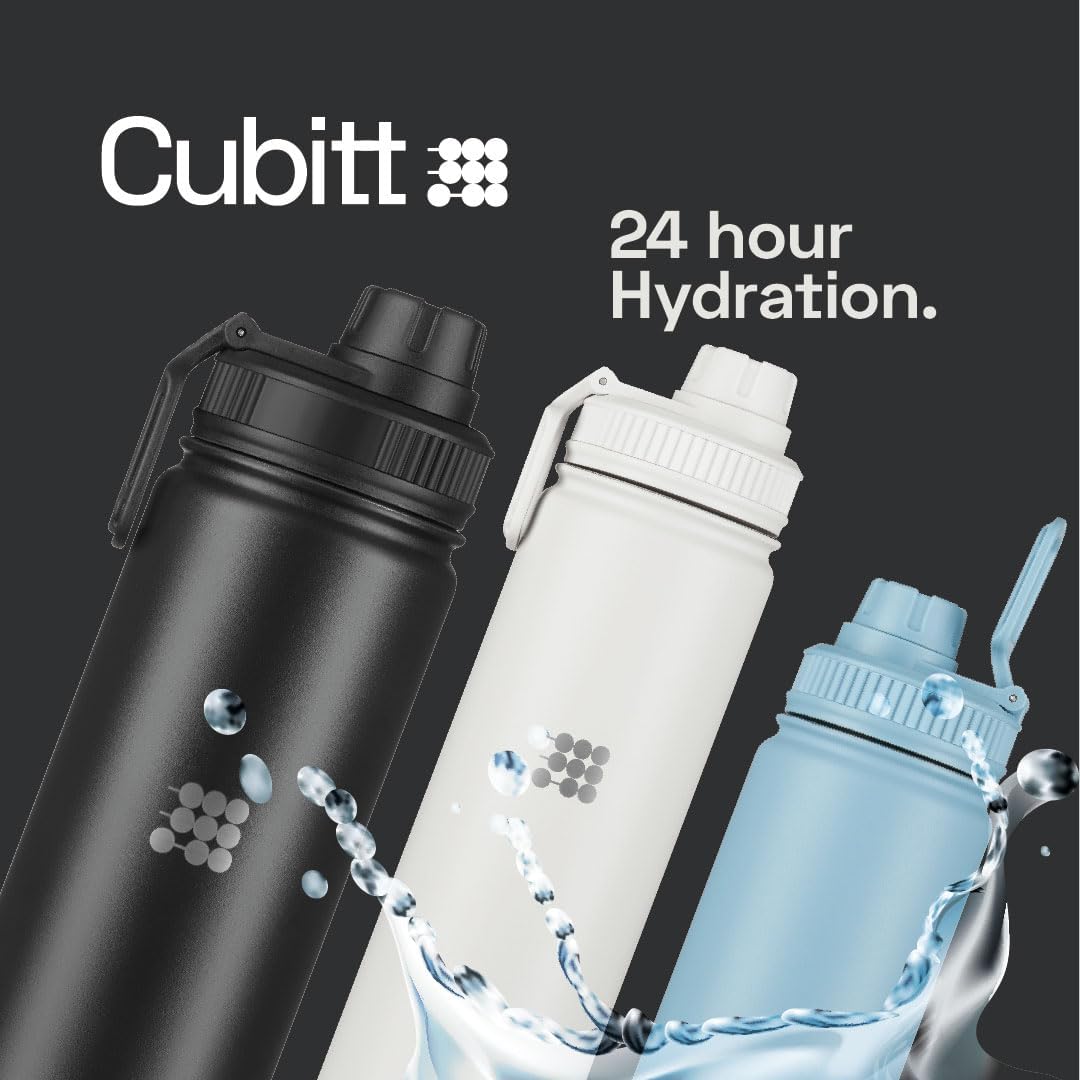 Cubitt Insulated Sports Hydro Water Bottle 24 oz, 2 Lids (Coffee Lid and Wide Mouth Twist Sports Lid), Stainless Steel, Double Walled. Cold for up to 24 hours, Hot for up to 12 hours. (Blue 24 oz) - Image 7