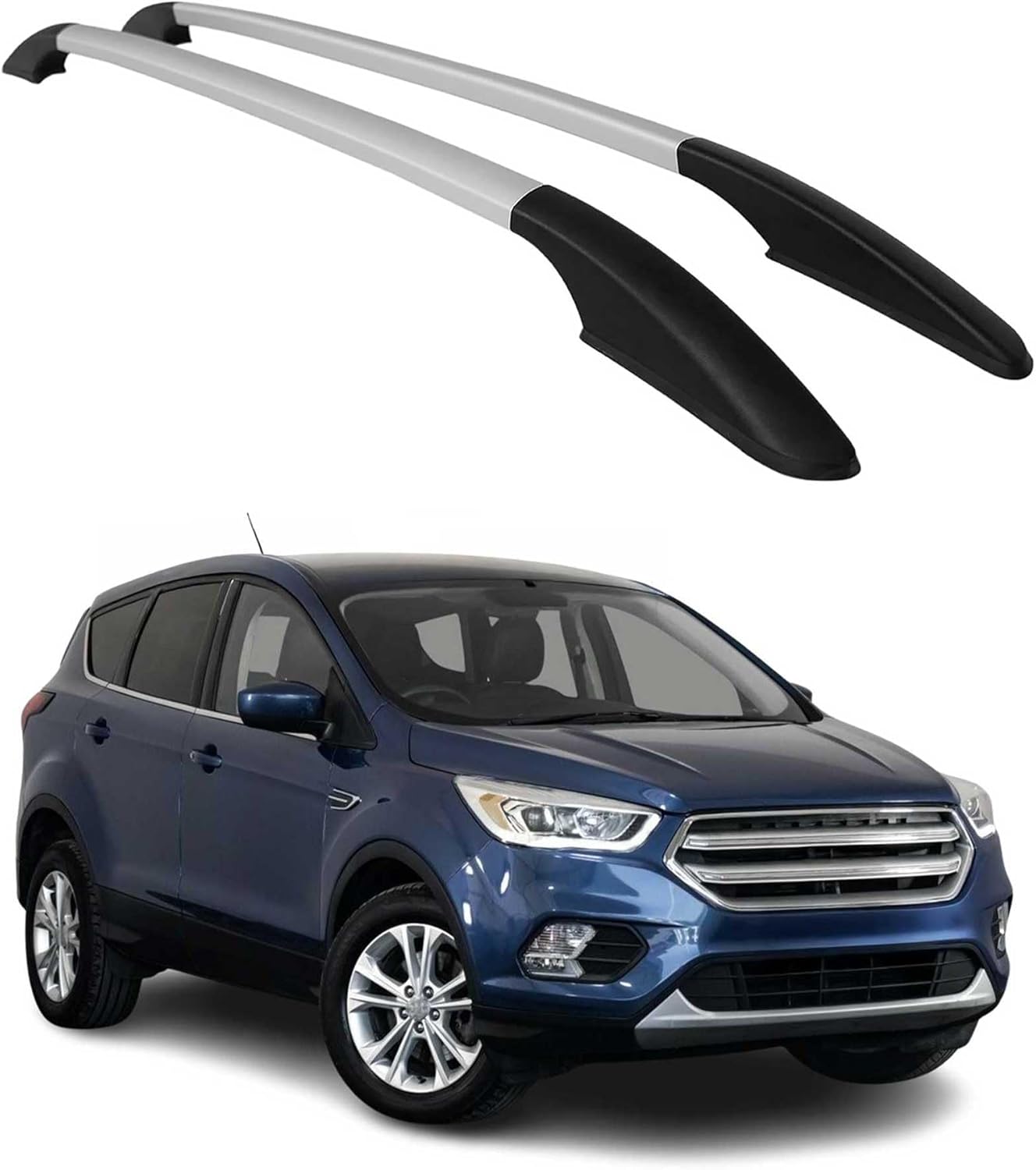 OMAC Roof Rack Side Rails for Ford Escape 2013-2019 Gray Aluminium 2Pcs