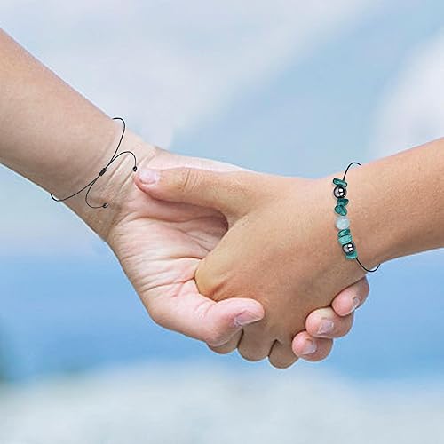 Miniatura 3 de Xuyuan Stone Bracelet - Handmade Beaded Bracelets for Women Wax String - Gemstone Bracelets Malachite Tiendaite Combination Bracelet for Dating,