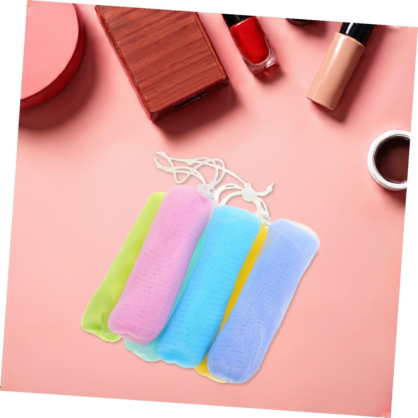 12pcs Rich Deep Dirt Comfortable Textured Bubble Net for Soap Bars Easy to Suspend Dry Random Color