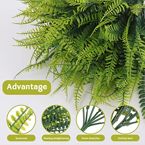 6 Pcs Artificial Boston Fern Artificial Persian Grass Artificial Plant Green Leaf Shrub Artificial Grass Artificial Grass Outdoor Anti-Ultraviolet Plastic Plant For Indoor And Outdoor Home Garden #TOP2