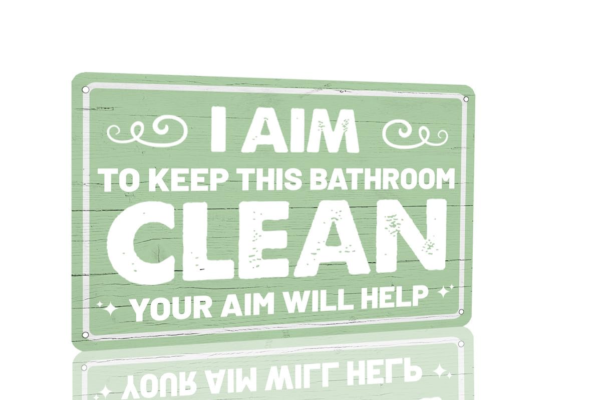 SMAZDFXX I Aim to Keep This BathroomYour Aim Will Help Vintage Bathroom Metal Sign Funny Tin Sign for Home Bathroom Restroom Toilet Wall Decor 8"x12"