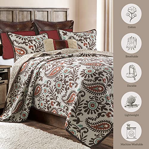 Image of Paseo Road Rebecca 3 Piece Queen Paisley Cotton Reversible Quilt Set