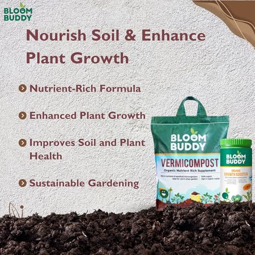 Image of Bloom Buddy Vermicompost & Organic Growth Booster Fertilizer 1kg Combo - Nourish Soil & Enhance Plant Growth