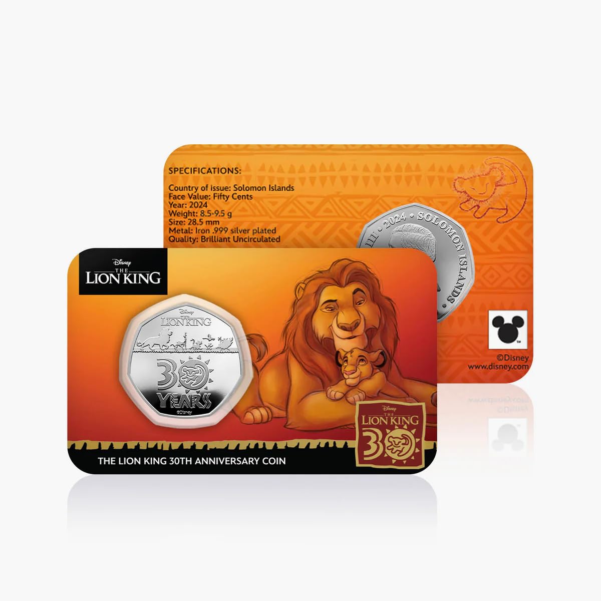 FANTASY CLUB Moneda 30º Aniversario de El Rey León Coleccionable de 29.5 mm – Edición 2024 un Homenaje a un Clásico de Disney