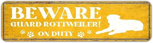 Miniatura 10 de Beware Guard Dog On Duty Placa de señal de carretera de 3 x 12 pulgadas, novedosa placa retro de aluminio para pintura al óleo de aluminio, letrero