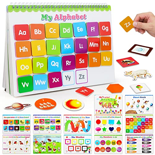 Image of TOY Life Montessori Busy Book for Toddlers 1-3, Toddler Activity Book, ABC Quiet Books for Toddler Stickers Book Preschool Autism Learning Materials, Kindergarten Learning Busy Book for Boys Girls