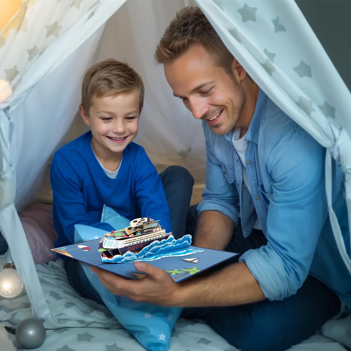 Cruise Ship Father's Day Card, Pop Up Birthday Card, Happy Anniversary Card, Pop Up Greeting Card for All Occasion with Envelope. - Image 5