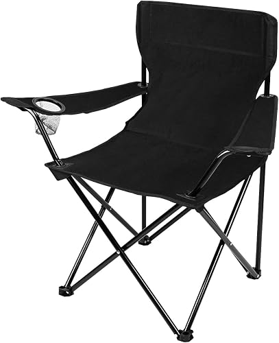 Deli Outdoor Camping Chair 50×50×80cm, Black, Maximum Weight Capacity 80 KG