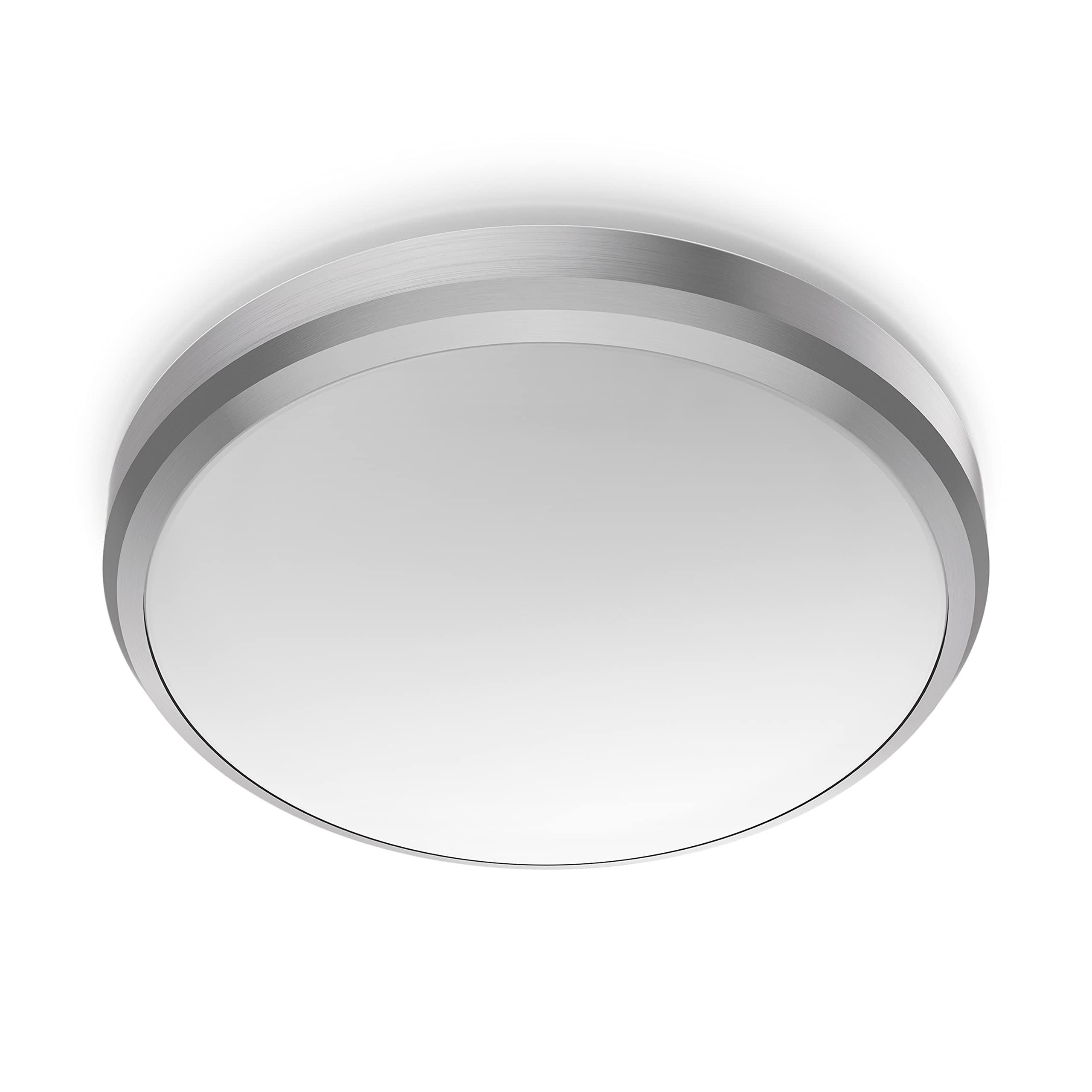 Philips LED Doris Outdoor Ceiling Light 6W [Cool White - Nickel] Water Resistant IP54, For Garden, Patio and Terrace Lighting.